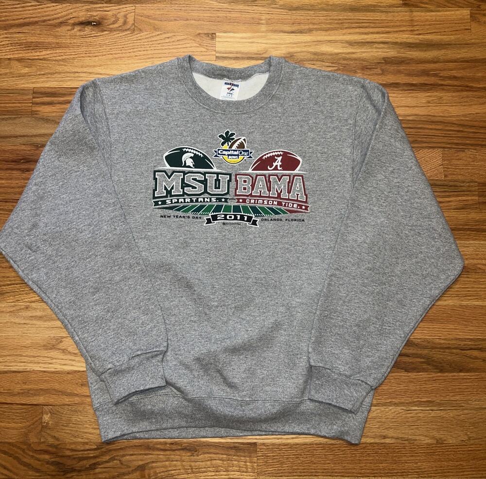 2011 Capital One Bowl Crewneck Sweatshirt Size Medium MSU BAMA Football
